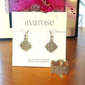 ▪︎NWT SET▪︎Ava Rose--gold earrings & matching gold ring